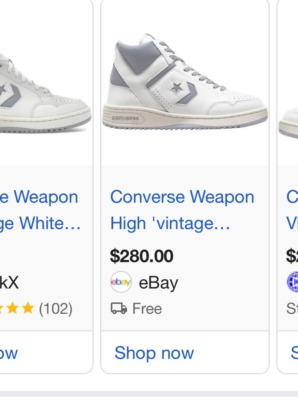 Converse unisex White & Light Gray High-Top Sneakers men’s 5 women’s 6.5 - Picture 2 of 7